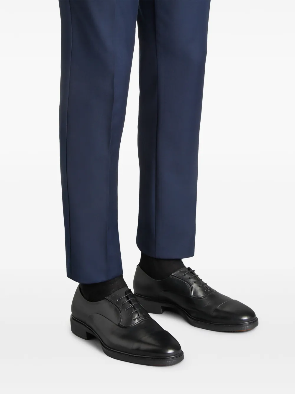 Santoni Easy Leather Oxford Shoes | Black | FARFETCH
