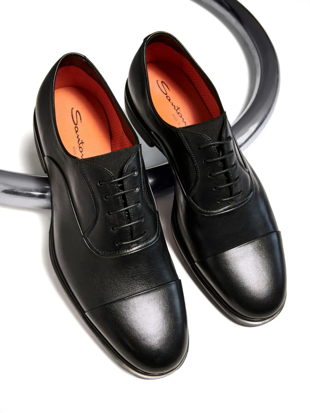 Santoni Easy Leather Oxford Shoes | Black | FARFETCH