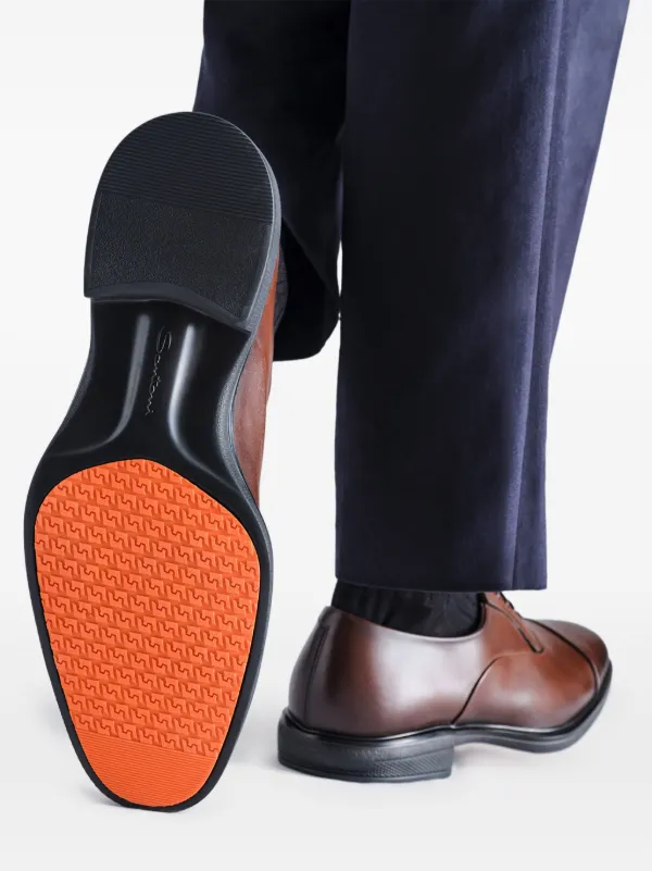 Santoni Easy Leather Oxford Shoes | Brown | FARFETCH