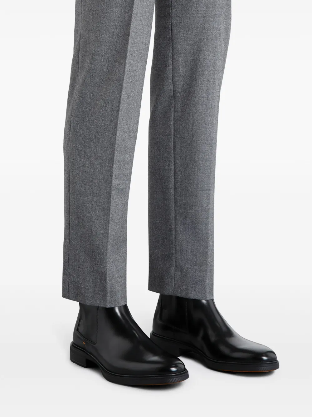Santoni Easy Leather Ankle Boots | Black | FARFETCH JO