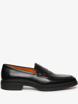 Santoni Tassel Loafers Mens 9 Black Woven Leather Italy Office Luxury New Sole Santoni Mens Tassel Loafers Size 9 Black Italian Leather  main image 3