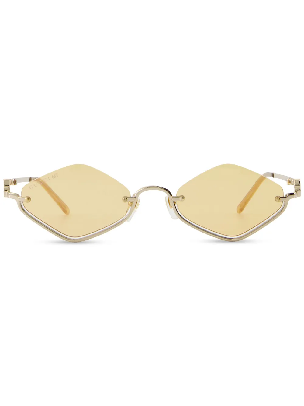 Gucci Eyewear Zonnebril met geometrisch montuur Goud