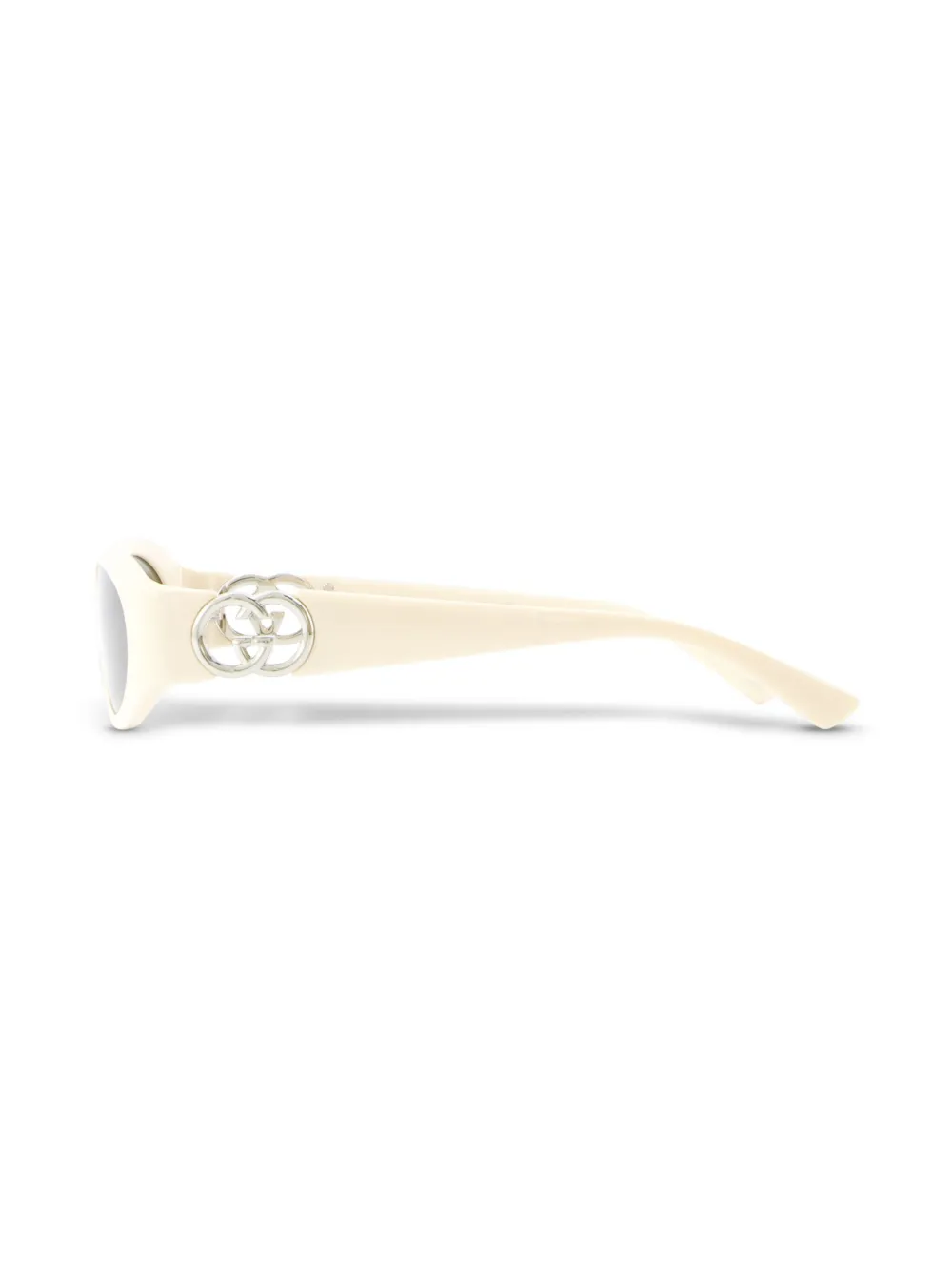 Gucci Eyewear Double G zonnebril met ovaal montuur Wit