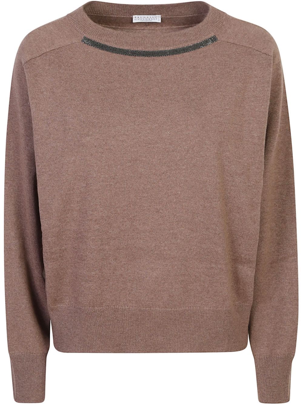 Shop Brunello Cucinelli Monili-embellished Sweater In Brown