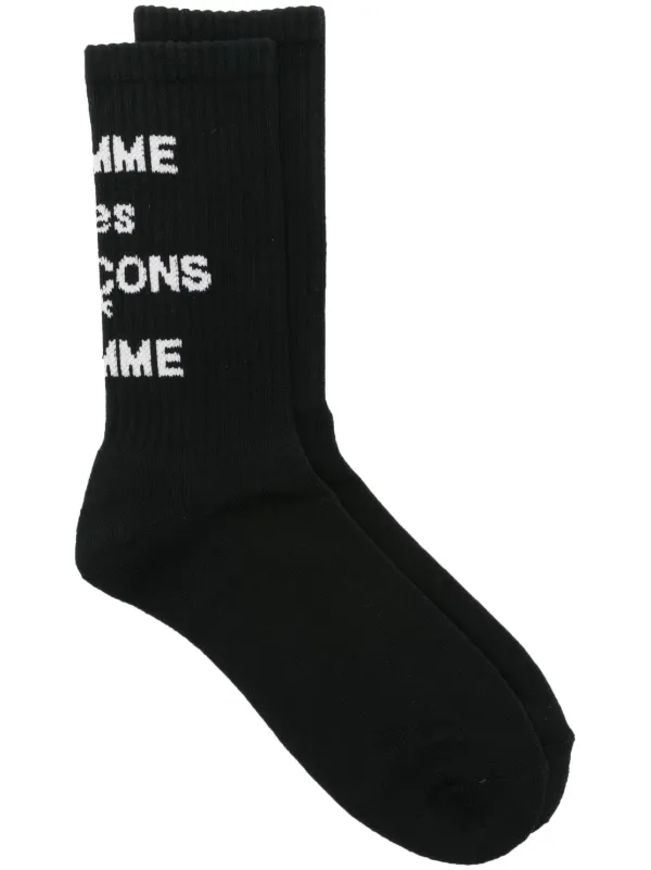 Comme Des Garcons Homme logo jacquard Socks Black FARFETCH AU