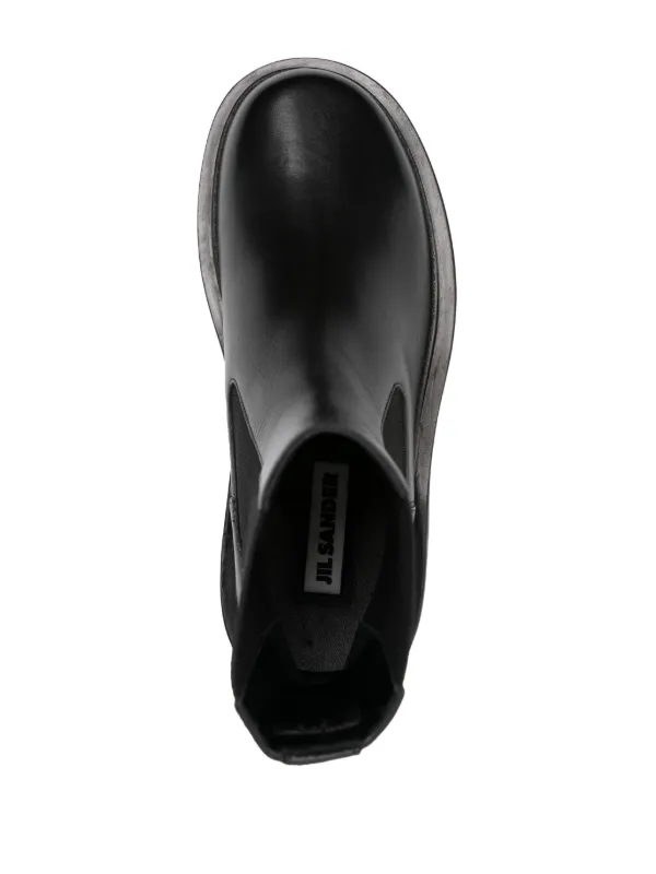 ショートブーツ・ブーティ Jil Sander FW24 BOOTS (J15WU0077 P4942001) 海外限定*JILSANDER*レザーアンクルマウンテンブーツ ブラック