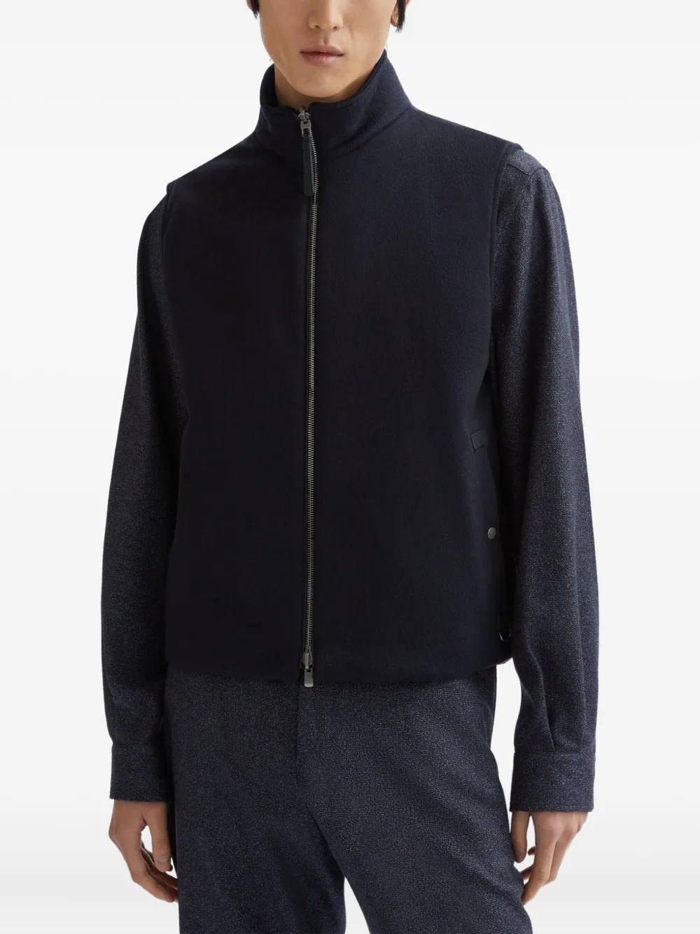 Agnona Kasjmier gilet met rits Blauw