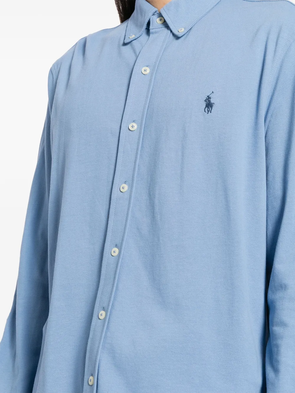 Polo Ralph Lauren Katoenen overhemd met geborduurd logo Blauw