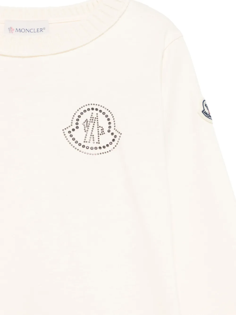 Moncler Enfant T-shirt met studs en lange mouwen Wit