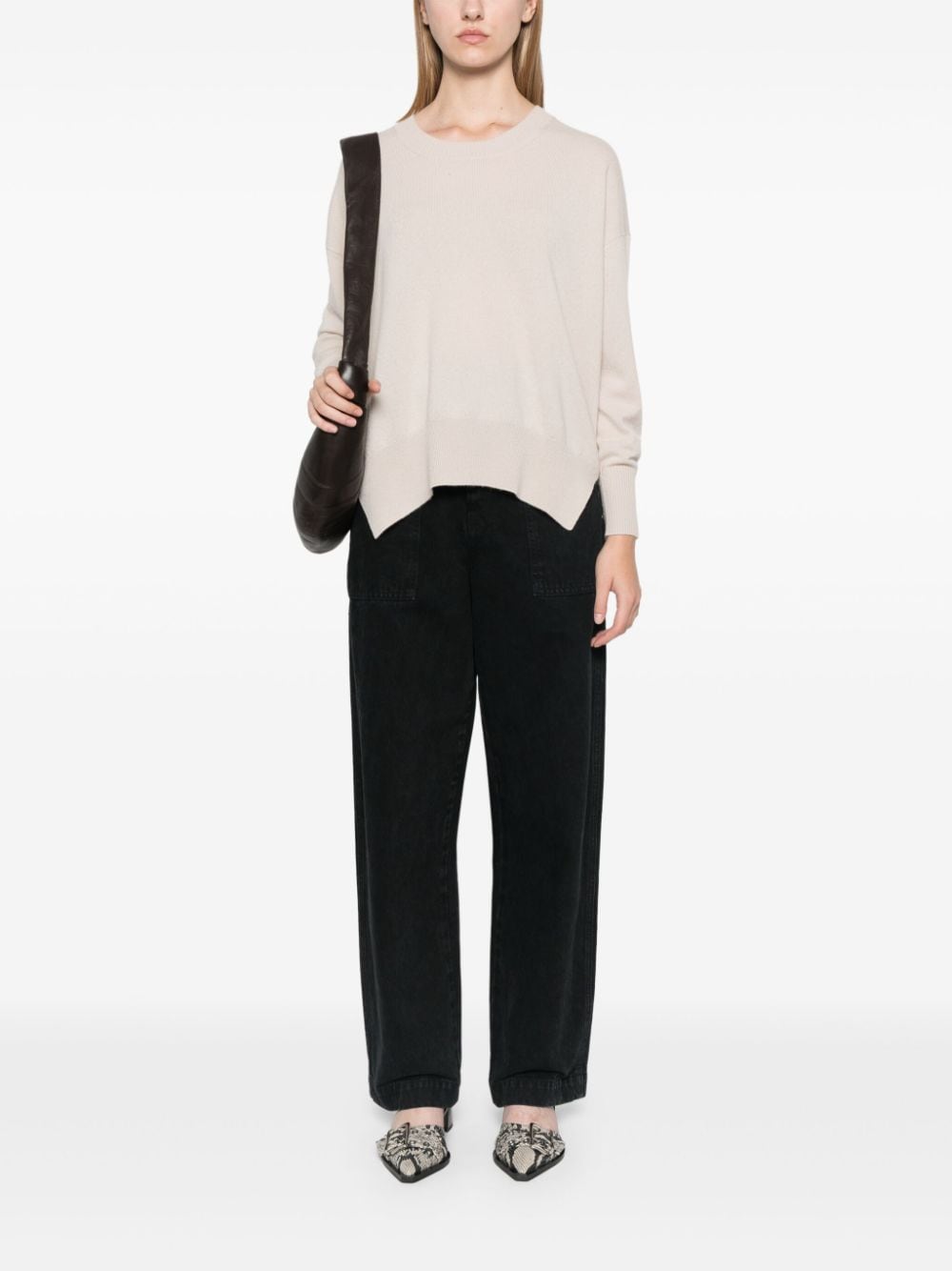 Shop Allude Cashmere Sweater In Neutrals