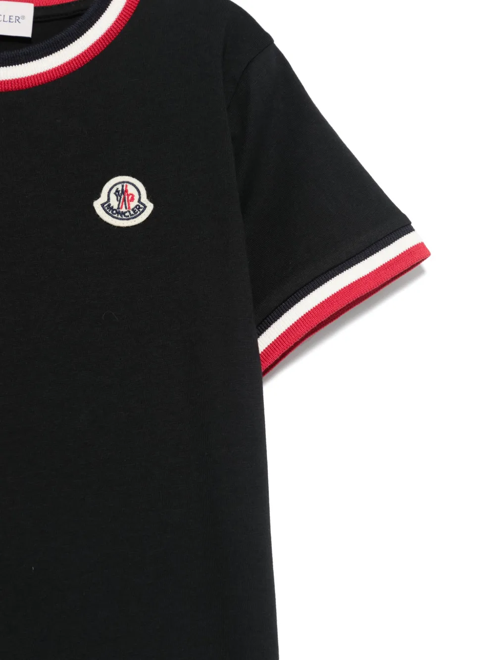 Moncler Enfant Driekleurig T-shirt Zwart