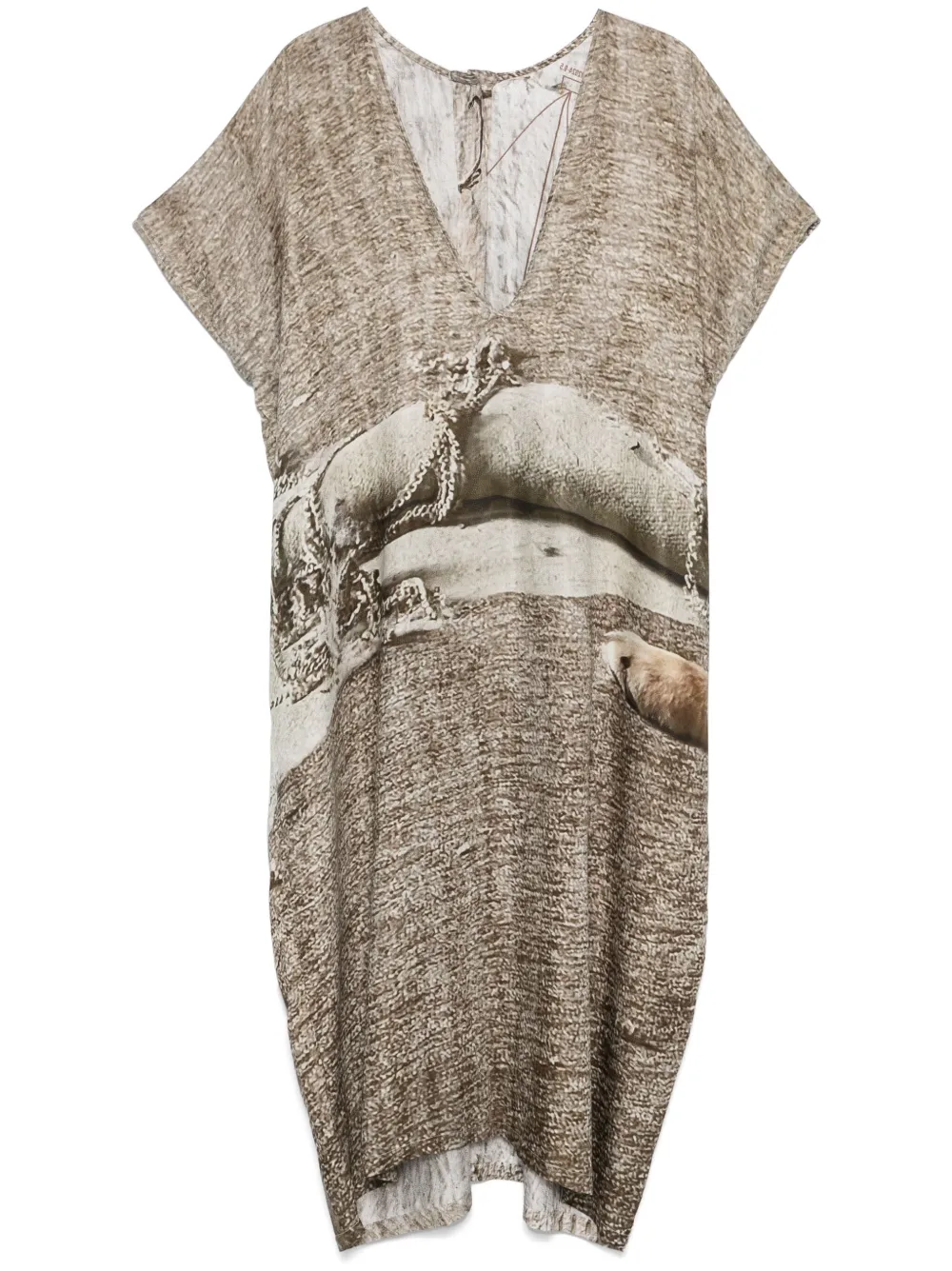 Barbara Bologna Midi-jurk met grafische print - Beige