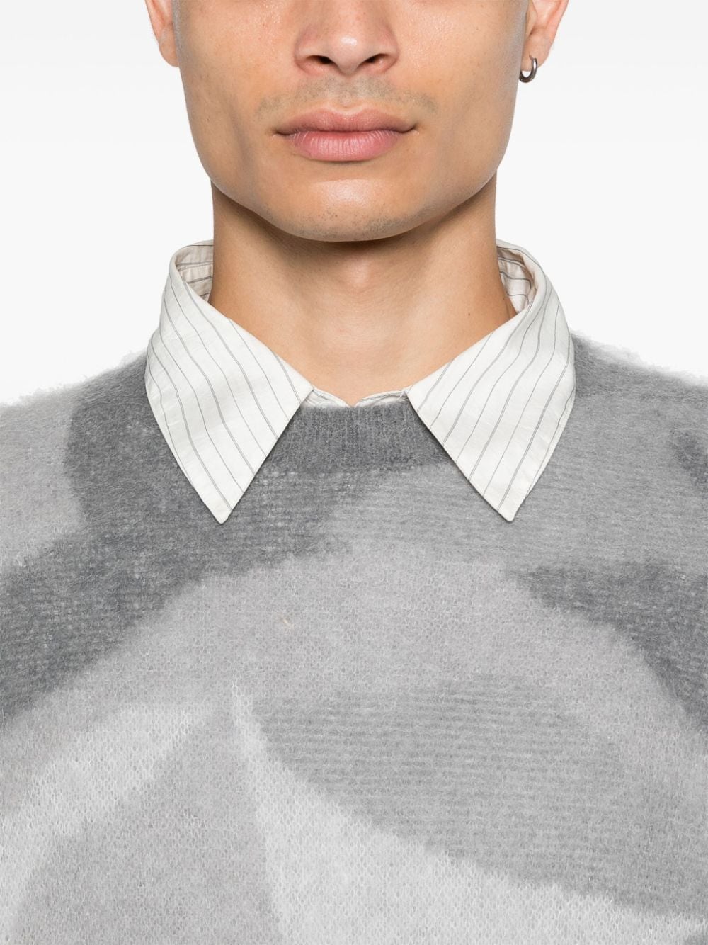 Shop Emporio Armani Camouflage Sweater In Grey