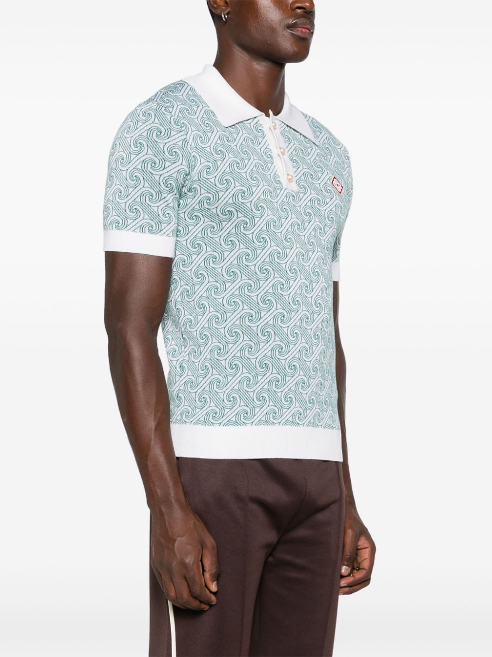 Lacoste jacquard monogram polo shirt Women