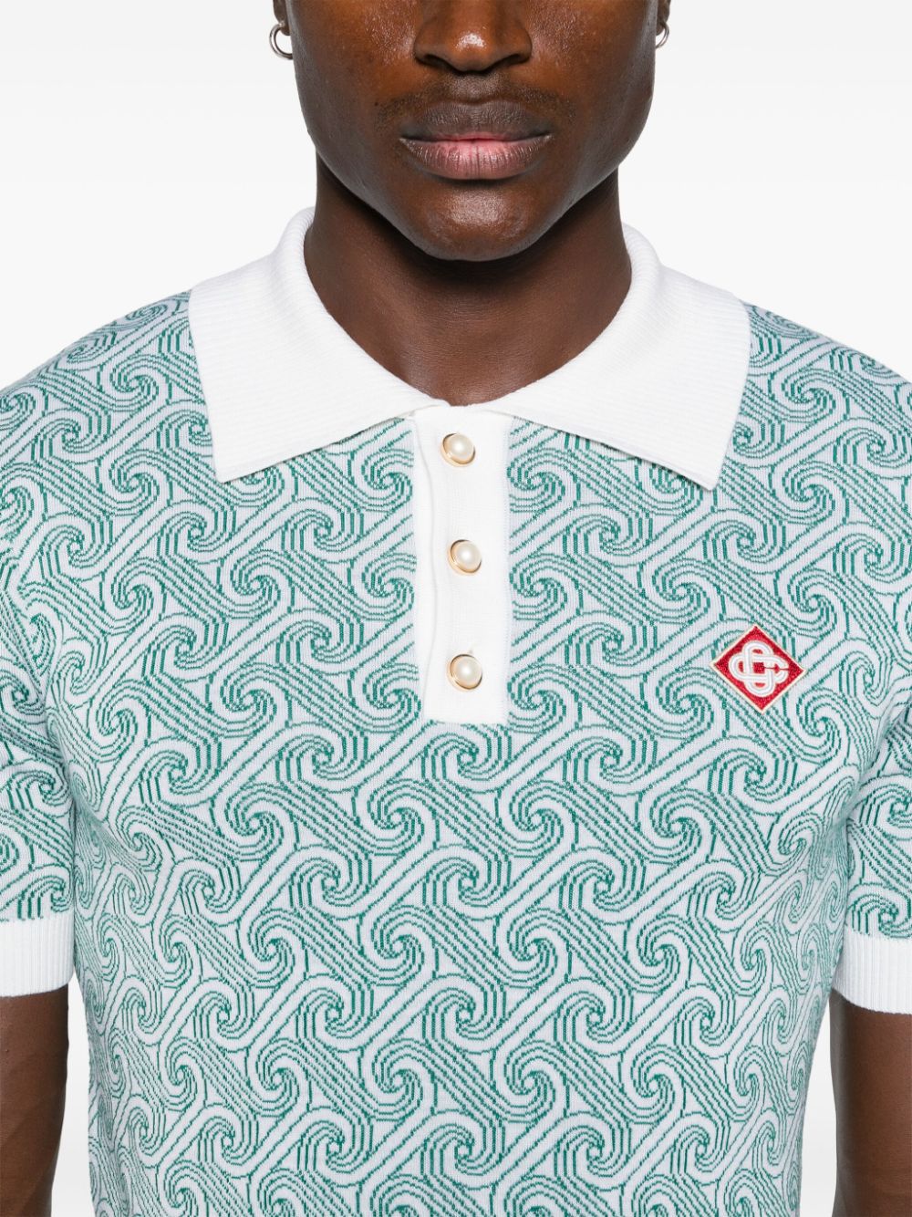 Lacoste jacquard monogram polo shirt Women