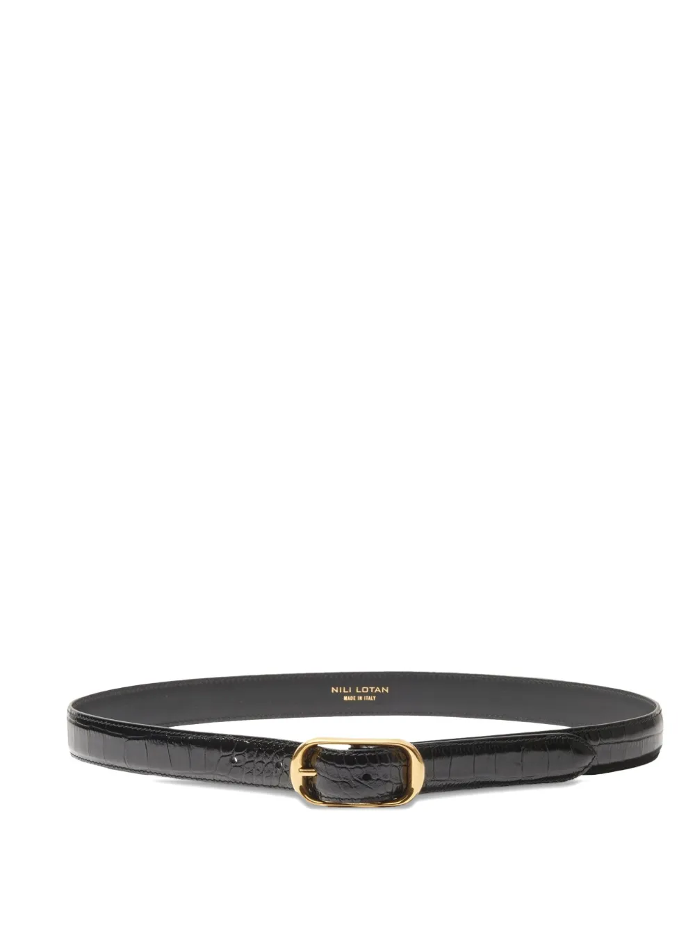 Nili Lotan Reine embossed buckle belt - Nero