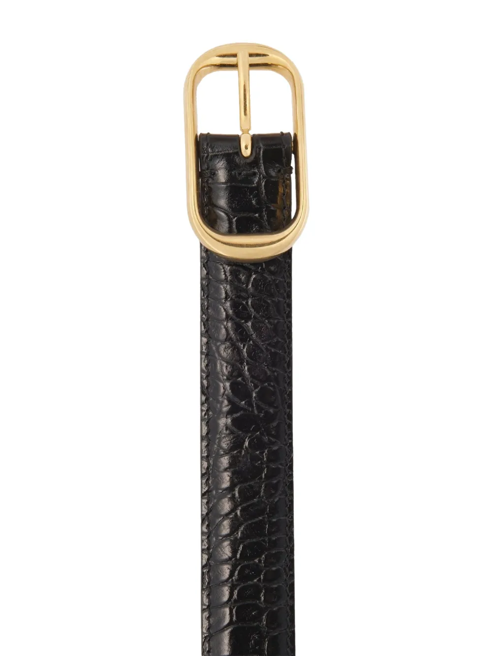 Nili Lotan Reine embossed buckle belt - Zwart