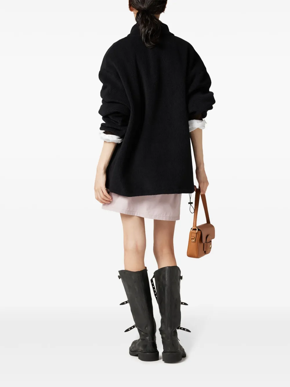 Miu Fleece sweater Zwart