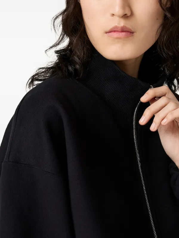 Miu Miu Fleece Sweatshirt | Black | FARFETCH CA