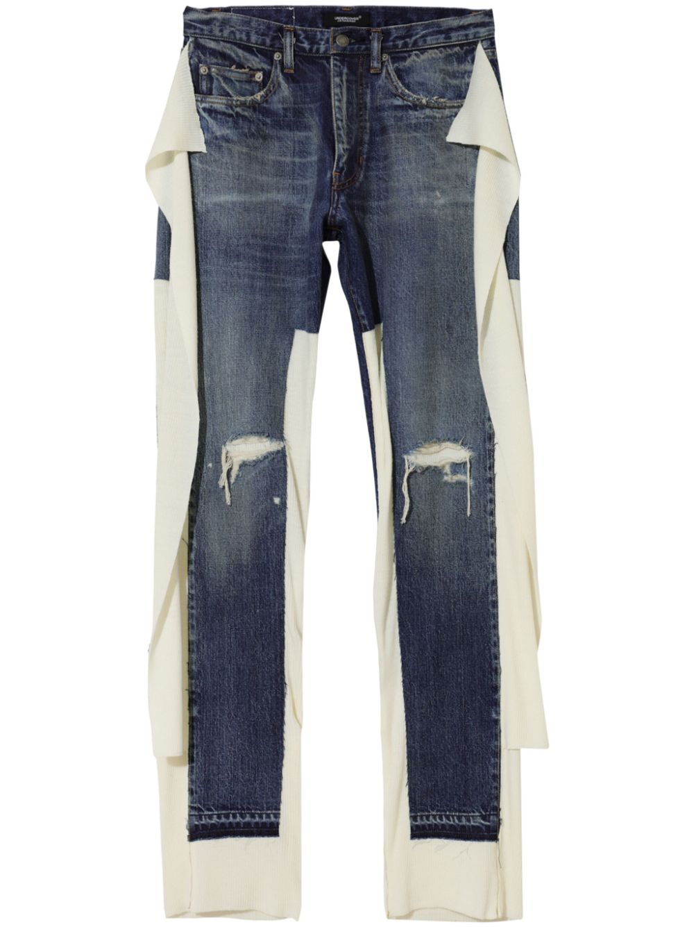 Undercover distressed straight-leg trousers - Blue