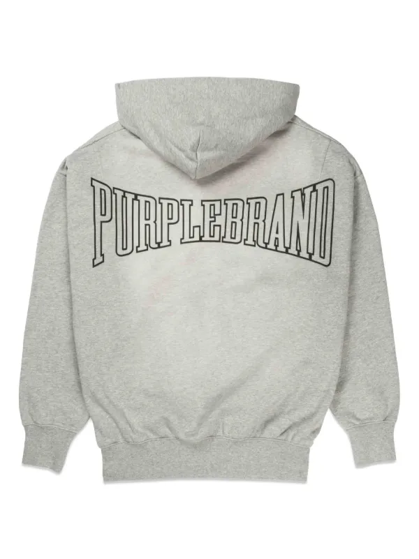 関税込 Purple Brand ヘビーウェイト パーカー ロゴプリント Purple Brand ヘビーウェイト パーカー | グレー | FARFETCH JP