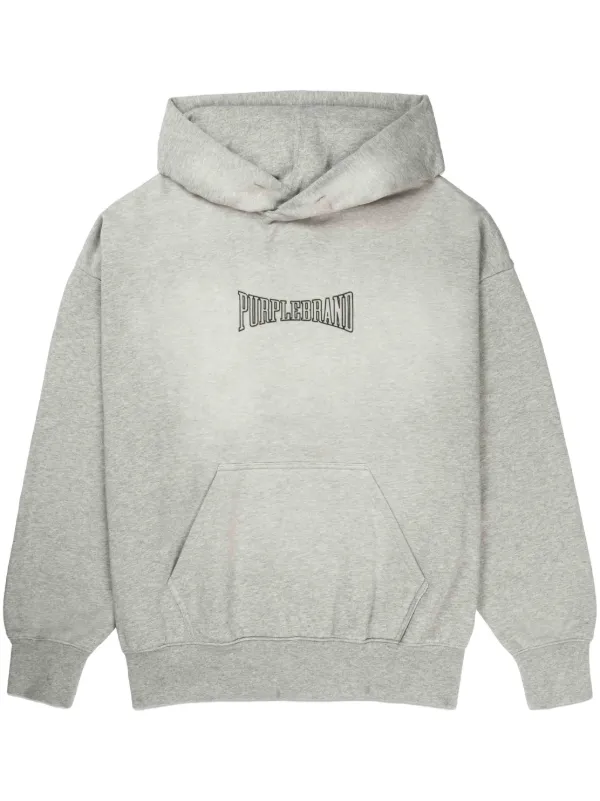 関税込 Purple Brand ヘビーウェイト パーカー ロゴプリント Purple Brand ヘビーウェイト パーカー | グレー | FARFETCH JP