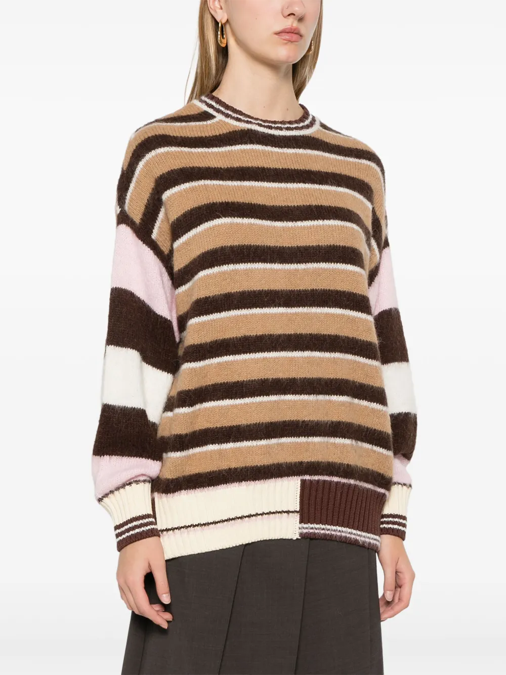 Stine Goya Sweater met ronde hals Bruin