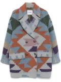 Bazar Deluxe patterned-intarsia coat - Blue