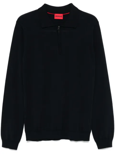 HUGO zip-up polo shirt