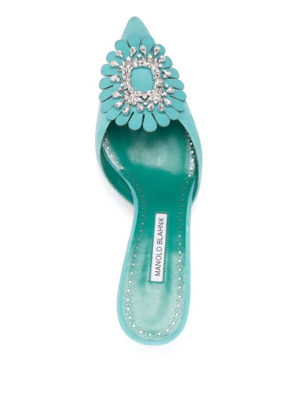 【送料&関税込】Manolo Blahnik Shogmuo Mules Manolo Blahnik 50mm Shogmu Mules | Blue | FARFETCH