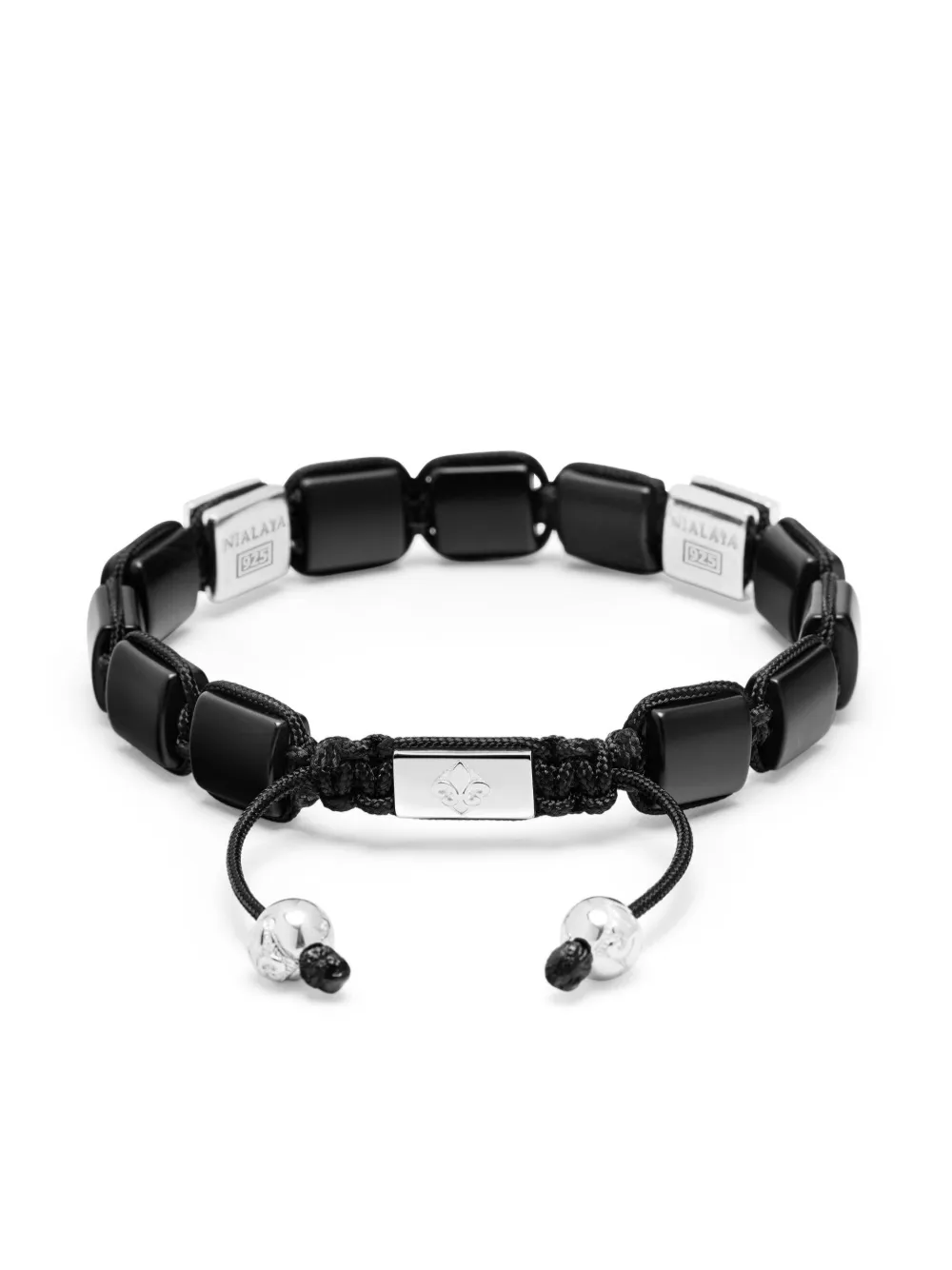 Nialaya Jewelry Flatbead Bracelet In Black