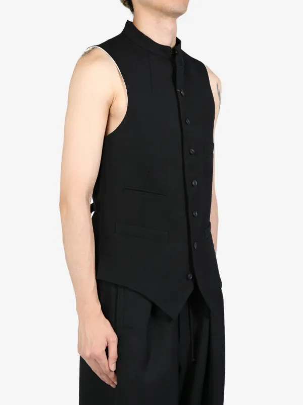 Yohji Yamamoto stand-up Collar Vest | Black | FARFETCH