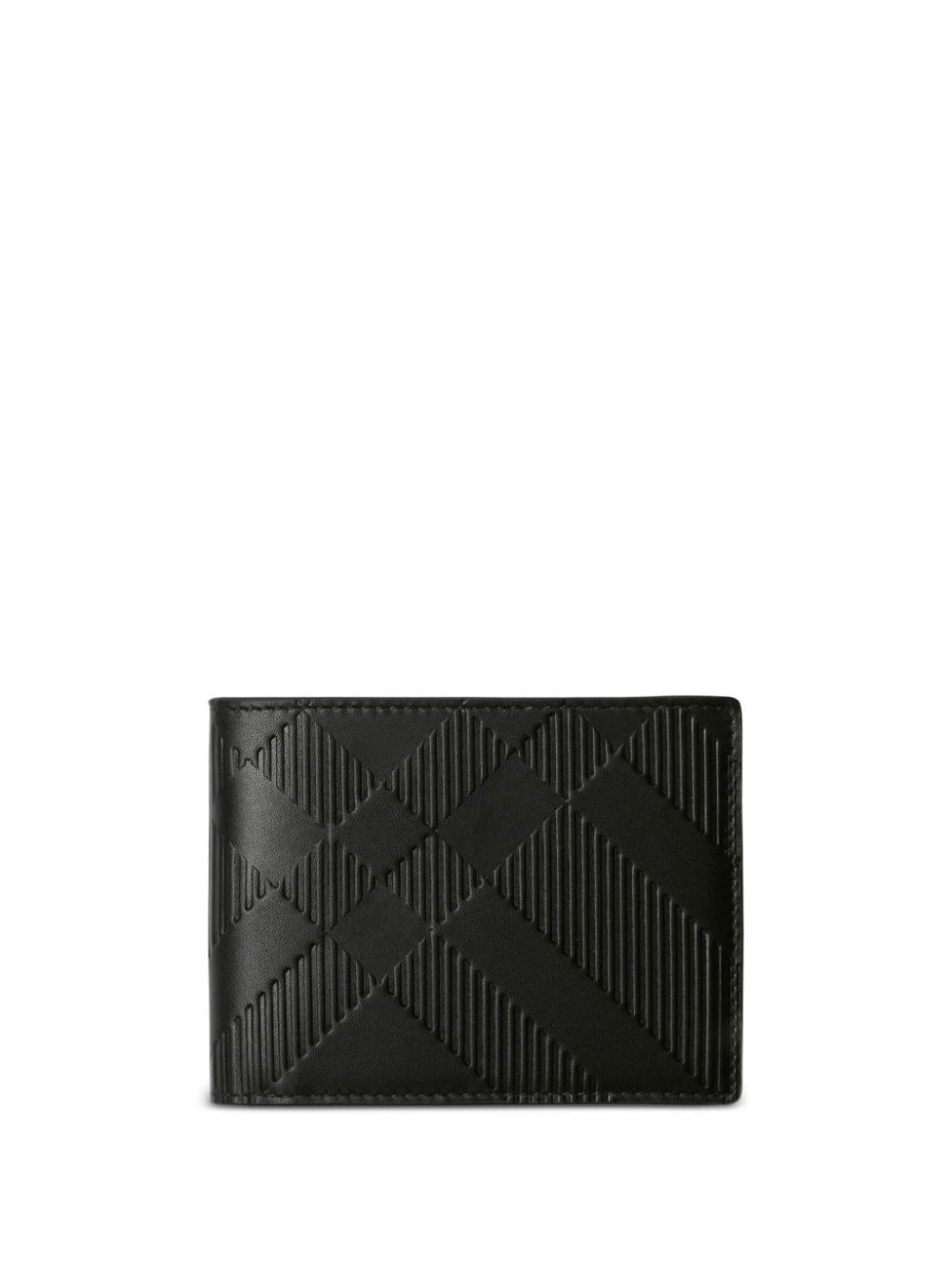 embossed-check bi-fold wallet