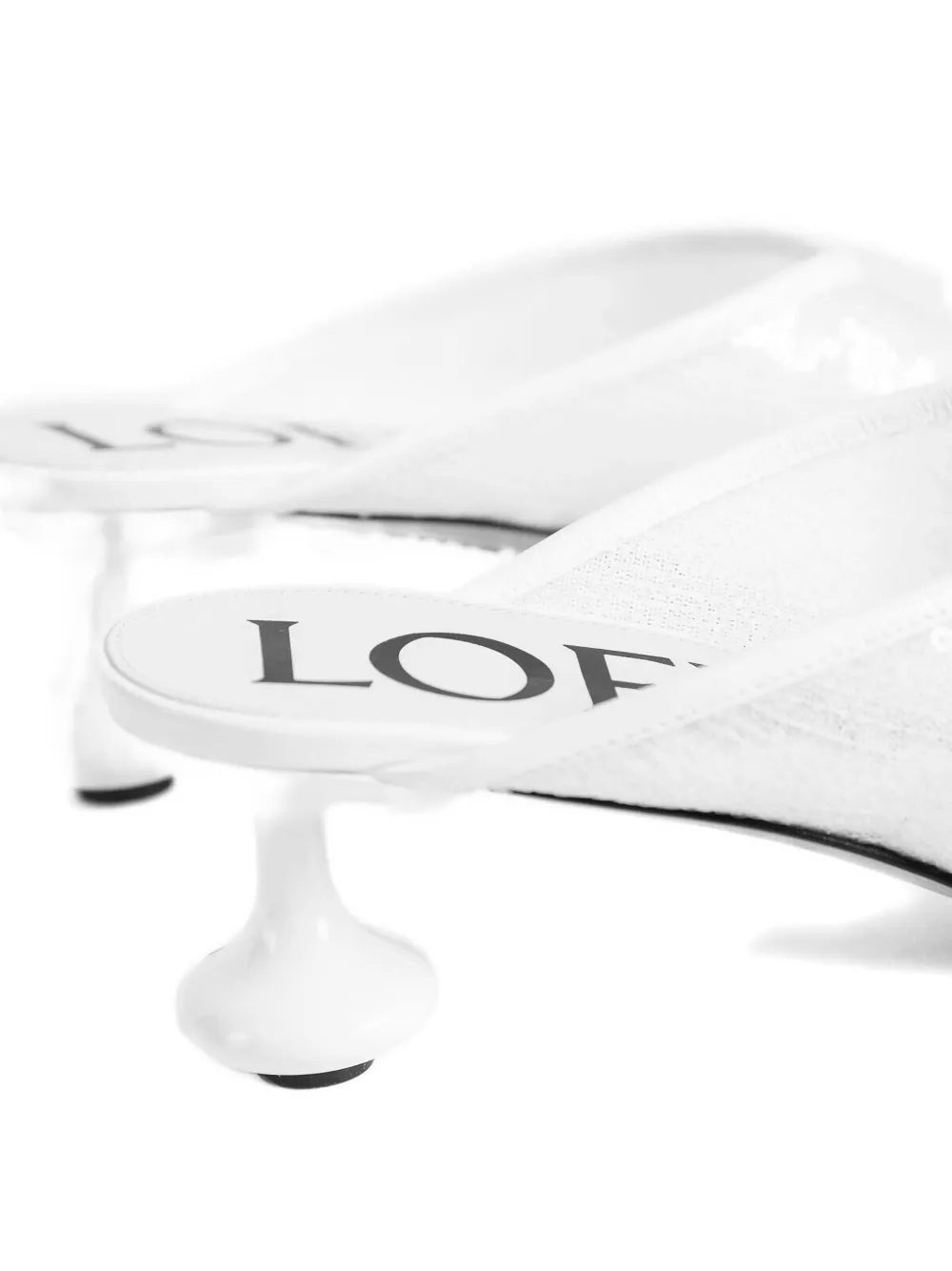 Loewe 450mm Sequin-embellished Sculpted-heel Mules In White