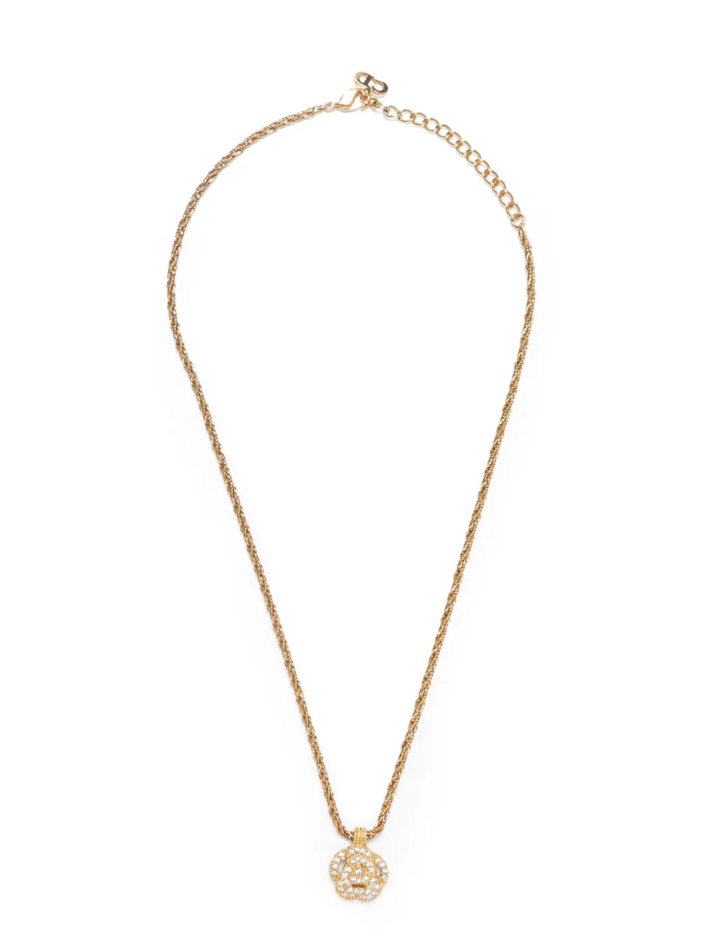 Christian Dior Pre-Owned rhinestone pendant necklace - Green