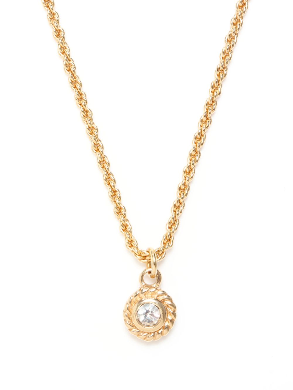 Christian Dior Pre-Owned rhinestone pendant necklace - Goud