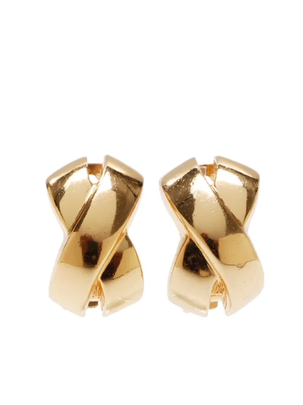 Christian Dior Pre-Owned Twist clip-on Earrings Gold FARFETCH ID