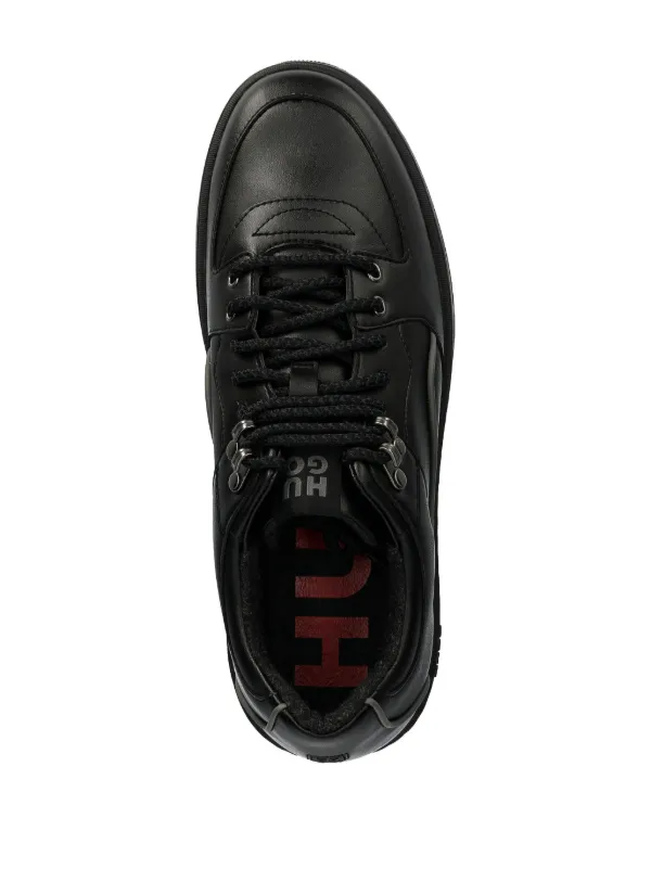 【関税込み】Hugo ブラック Football-Inspired スニーカー HUGO Football-Inspired Sneakers in Black for Men | Lyst