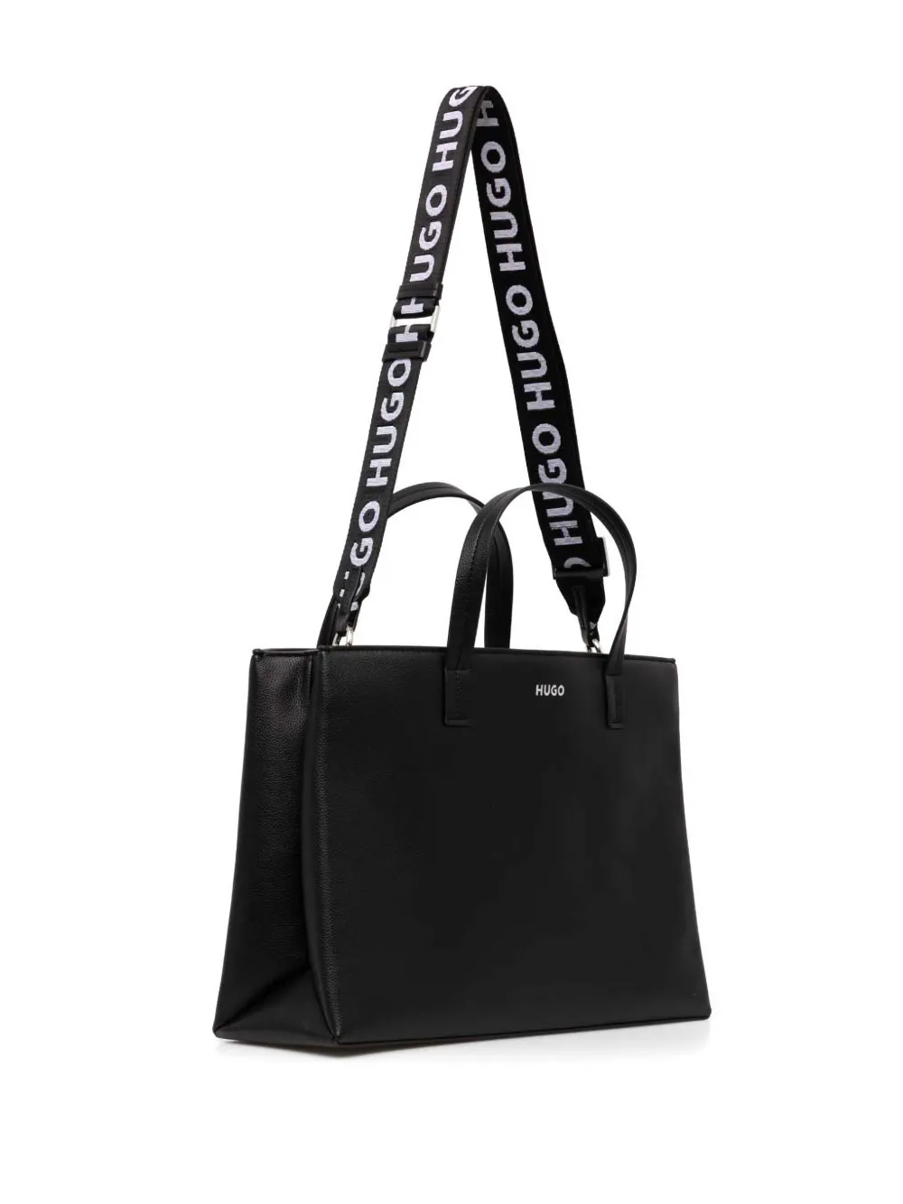 HUGO Shopper met logoprint - Zwart