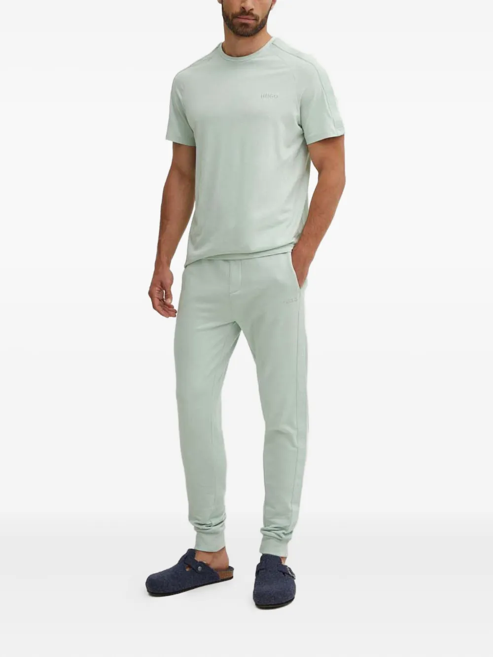 HUGO Broek met logoband - Groen