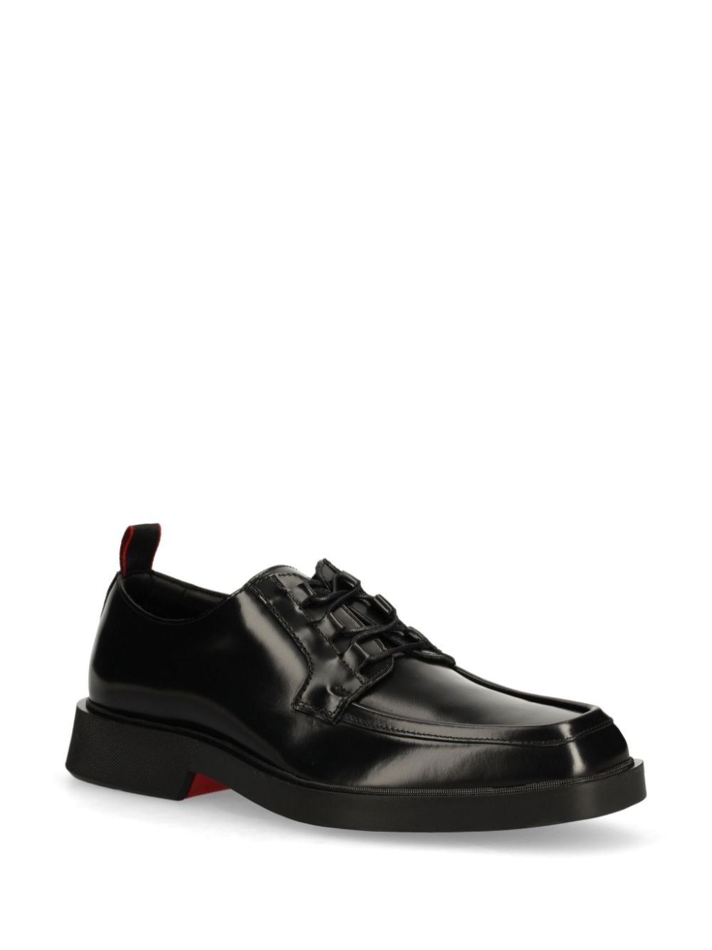 Shop Hugo Leather Derby Shoes In Black