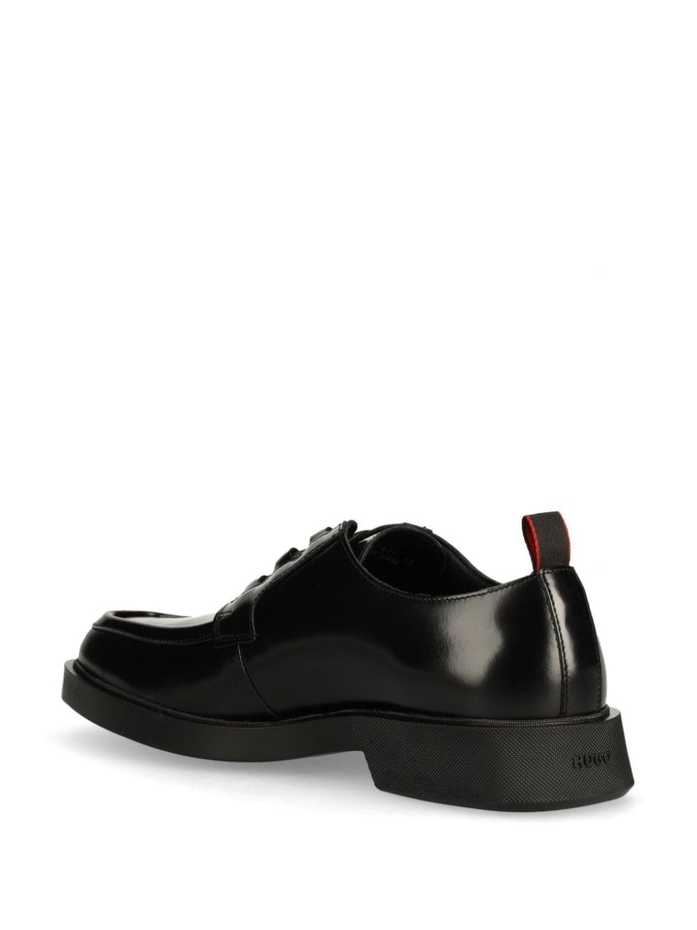 Shop Hugo Leather Derby Shoes In Black