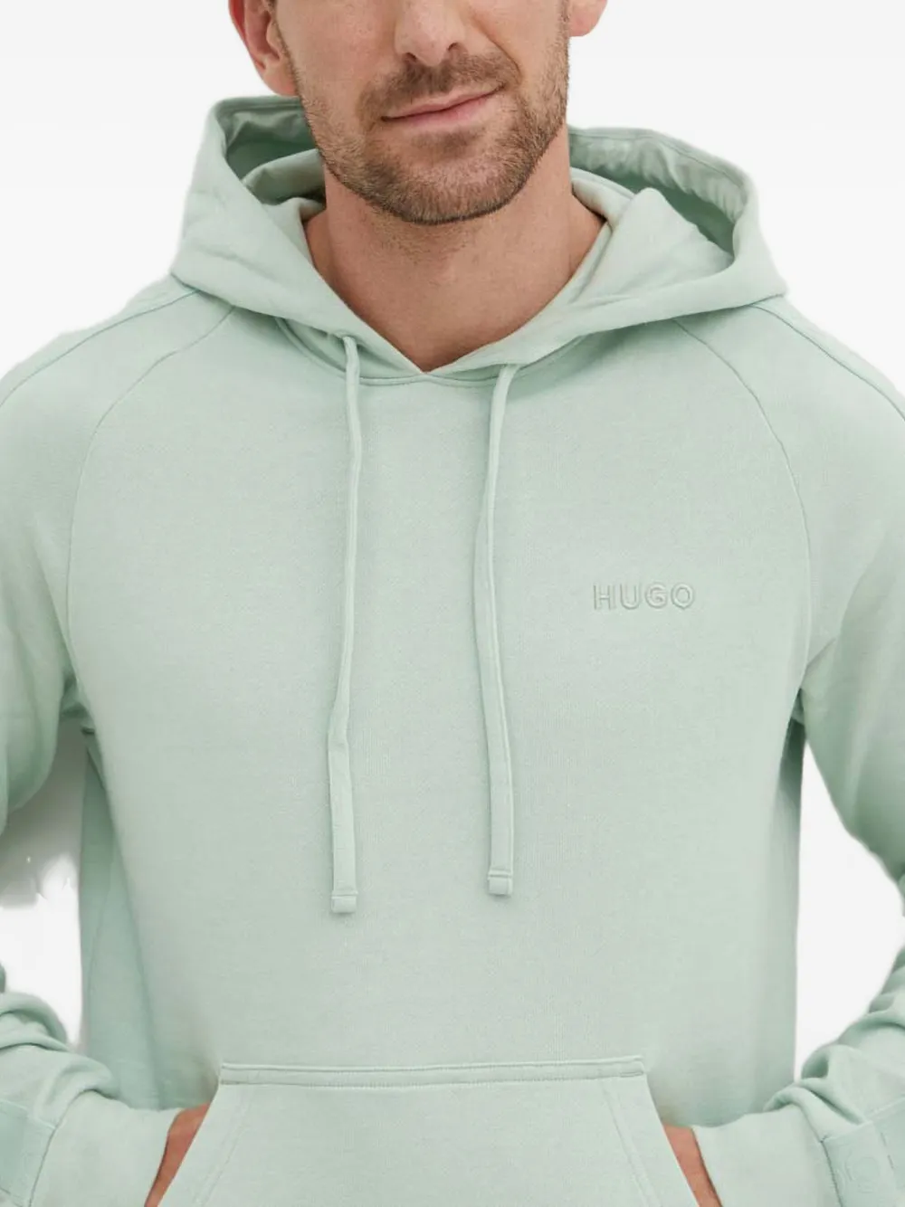 Hugo Boss Logo Hooded Sweatshirt In Green