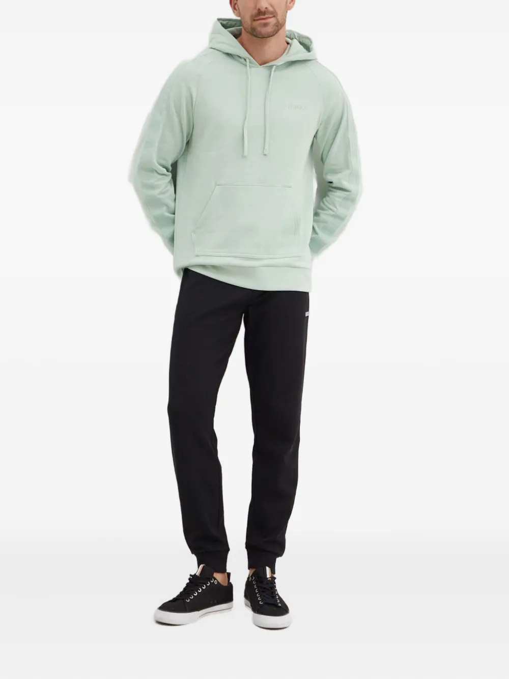 Hugo Boss Logo Hooded Sweatshirt In Green