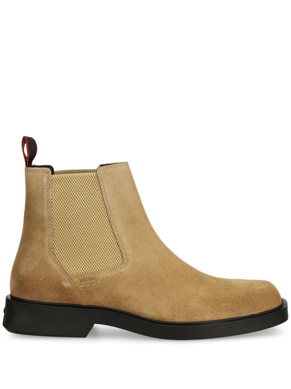 HUGO square-toe suede Chelsea boots Brown