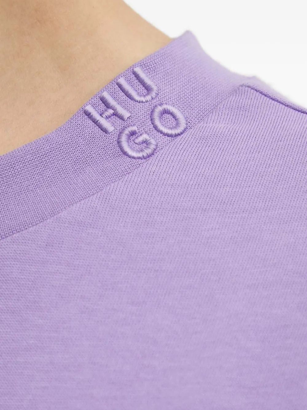 Hugo Boss Embroidered T-shirt Mini Dress In Purple