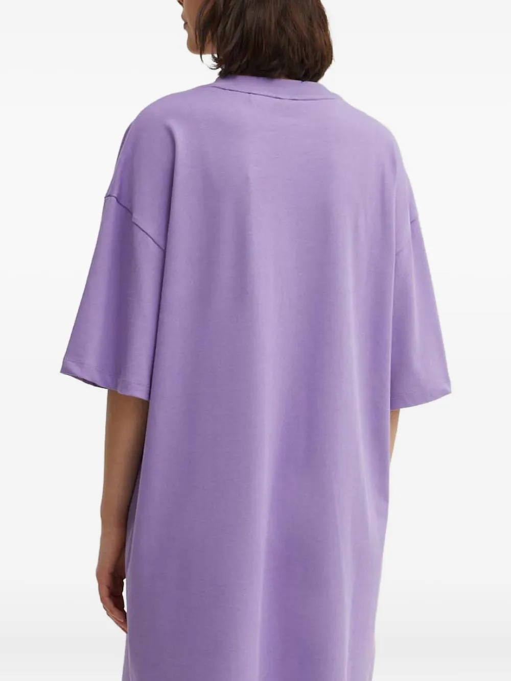 Hugo Boss Embroidered T-shirt Mini Dress In Purple