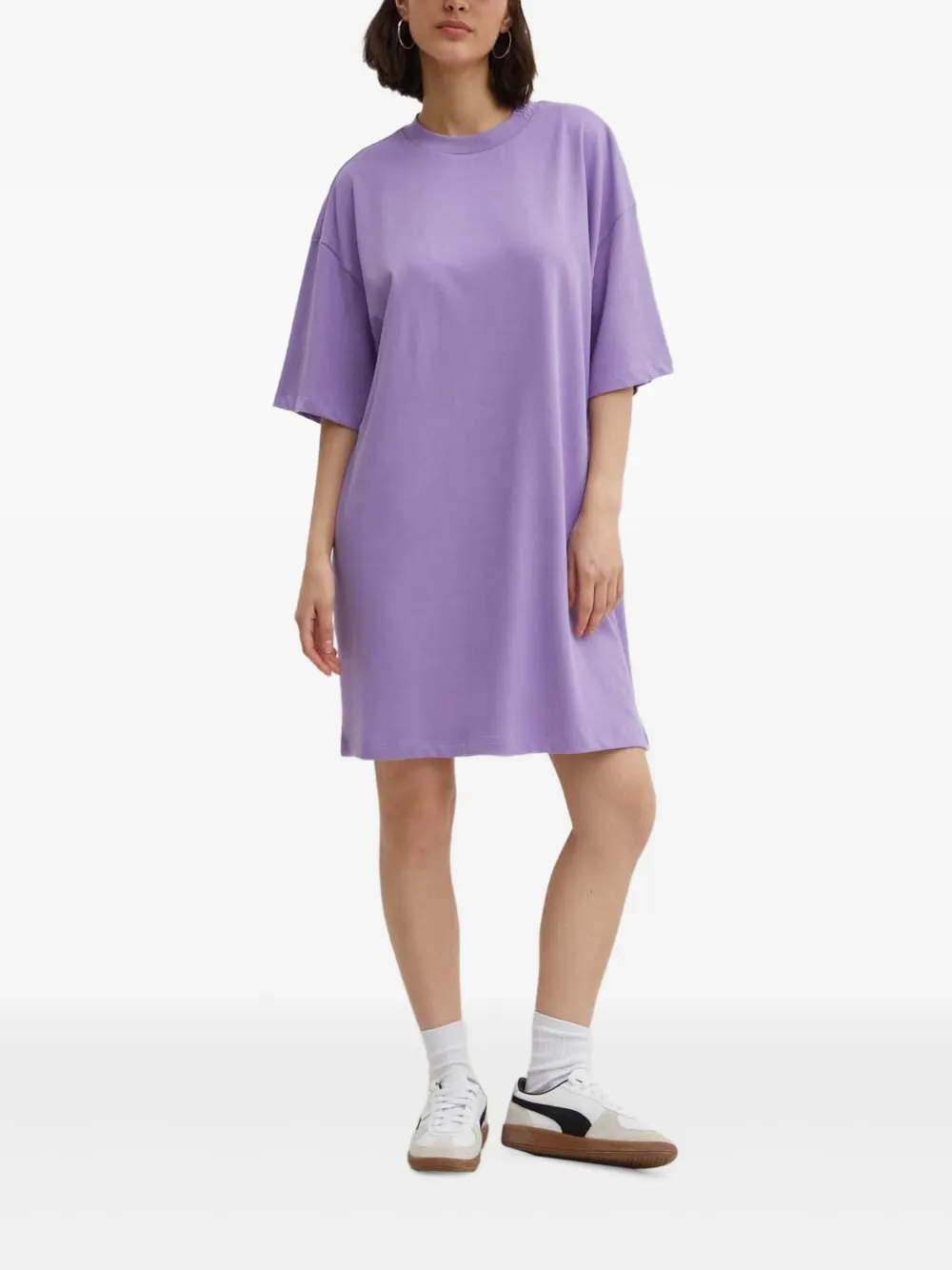 Hugo Boss Embroidered T-shirt Mini Dress In Purple