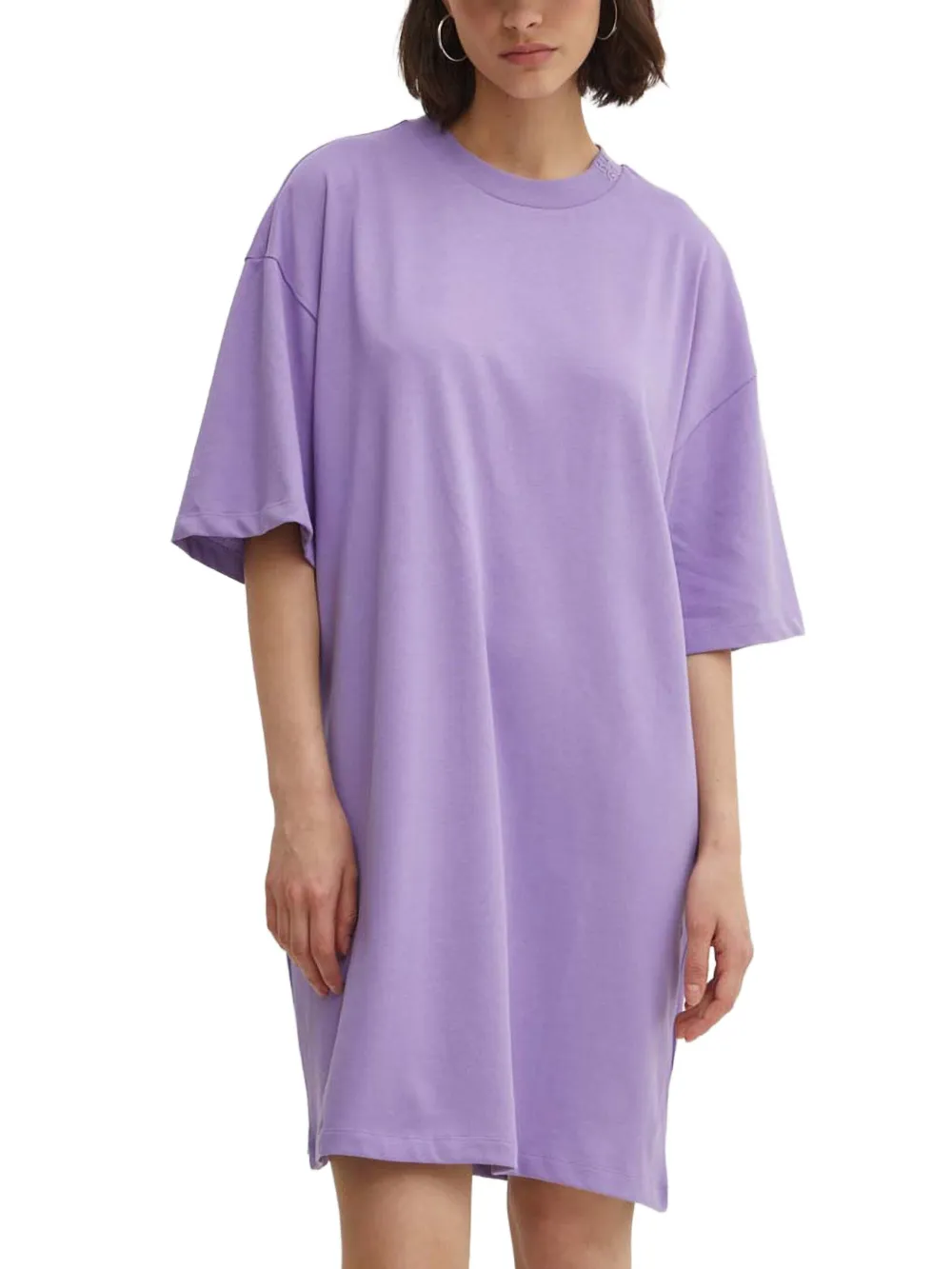 HUGO Embroidered t-shirt mini dress - パープル HUGO Embroidered t-shirt mini dress - パープル