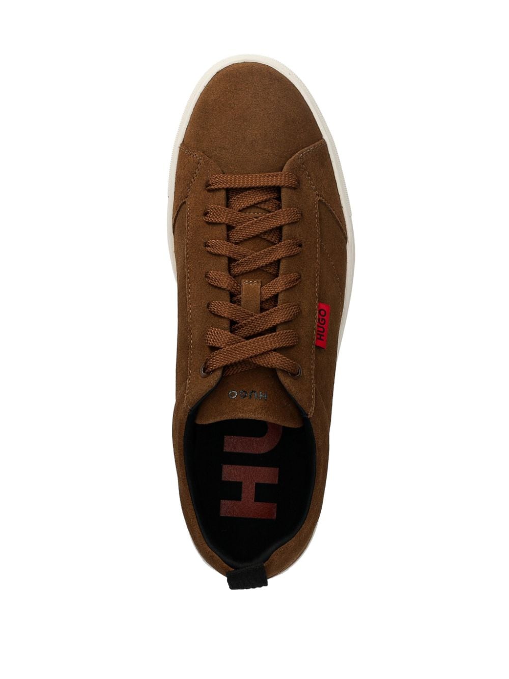 Shop Hugo Logo-tag Low-top Sneakers In Brown